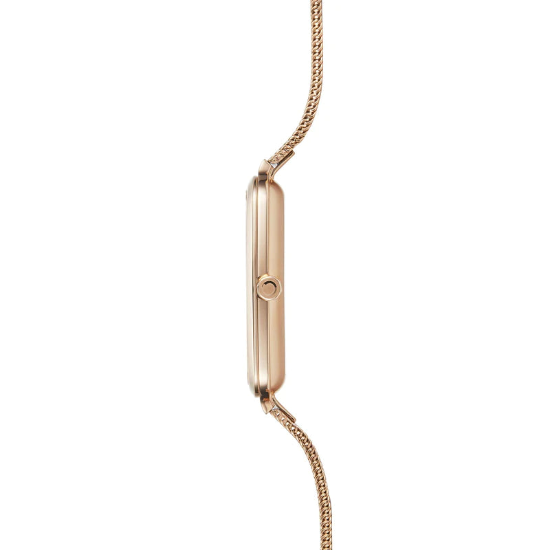 Obaku Tern Lille- Rose Gold Stainless Steel Mesh Watch