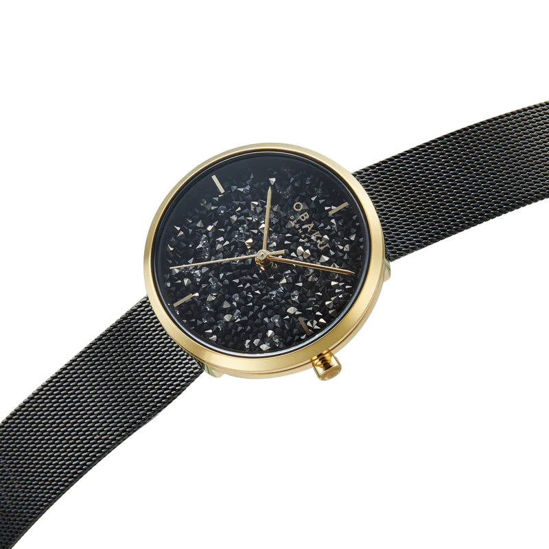 Obaku Glimmer- Medallion Stainless Steel Mesh Watch