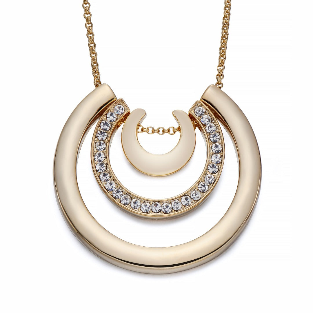 Gold Pendant Necklace with Crystals | ${Vendor}