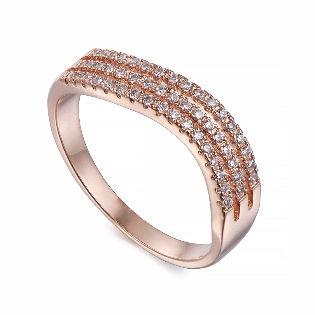 Rose Gold Ring With Crystals | ${Vendor}