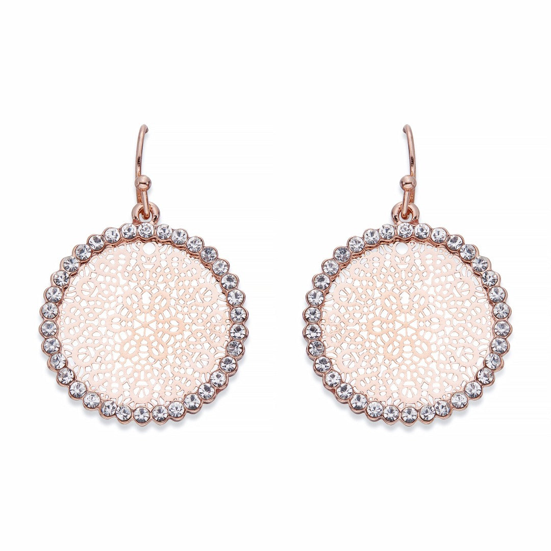 Crystal and Rose Gold Earrings | ${Vendor}