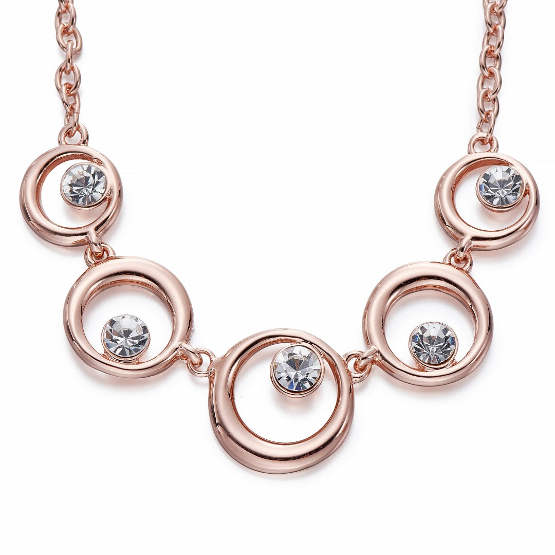 Crystals on Rose Gold Chain Necklace | ${Vendor}