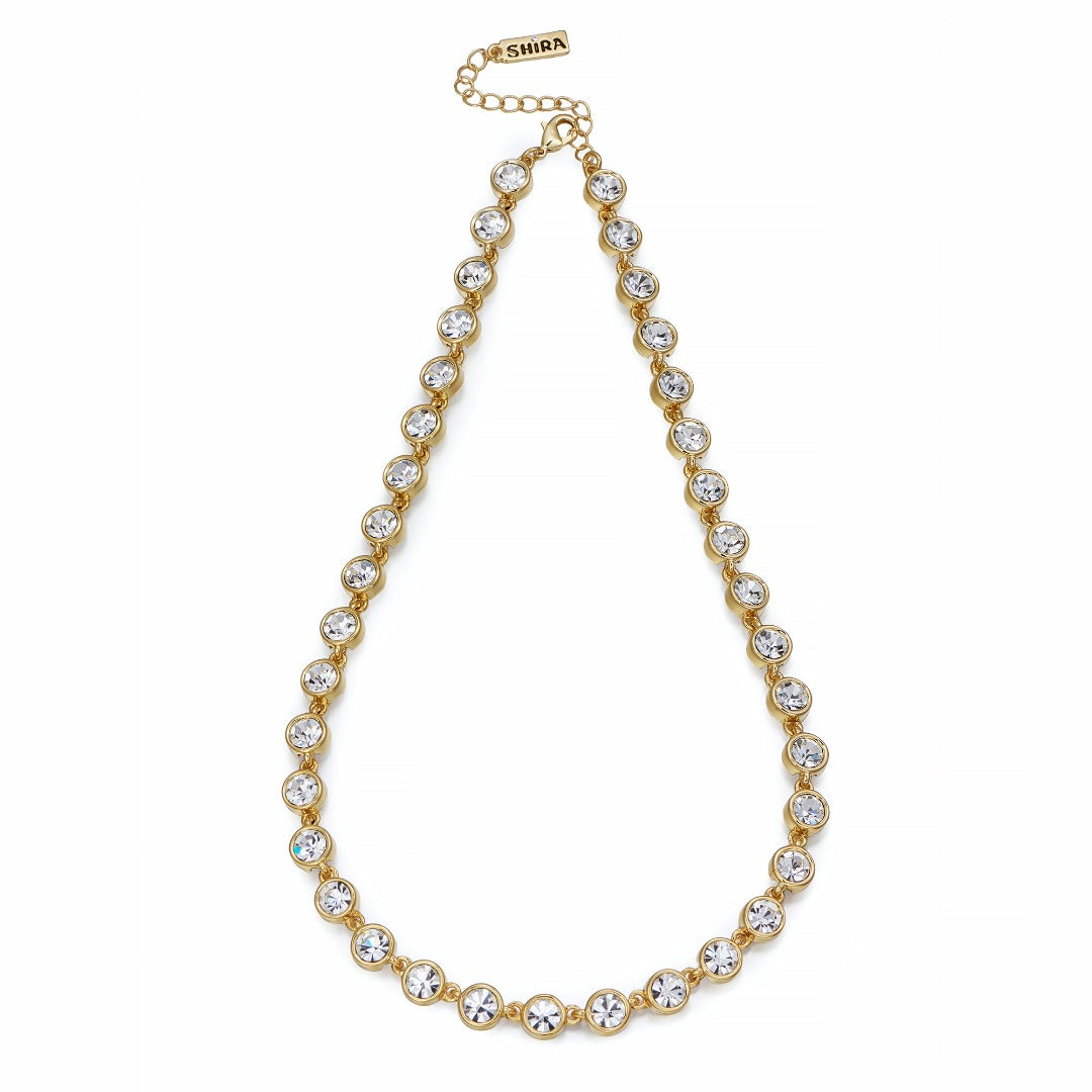 Crystals on Gold Chain Necklace | ${Vendor}