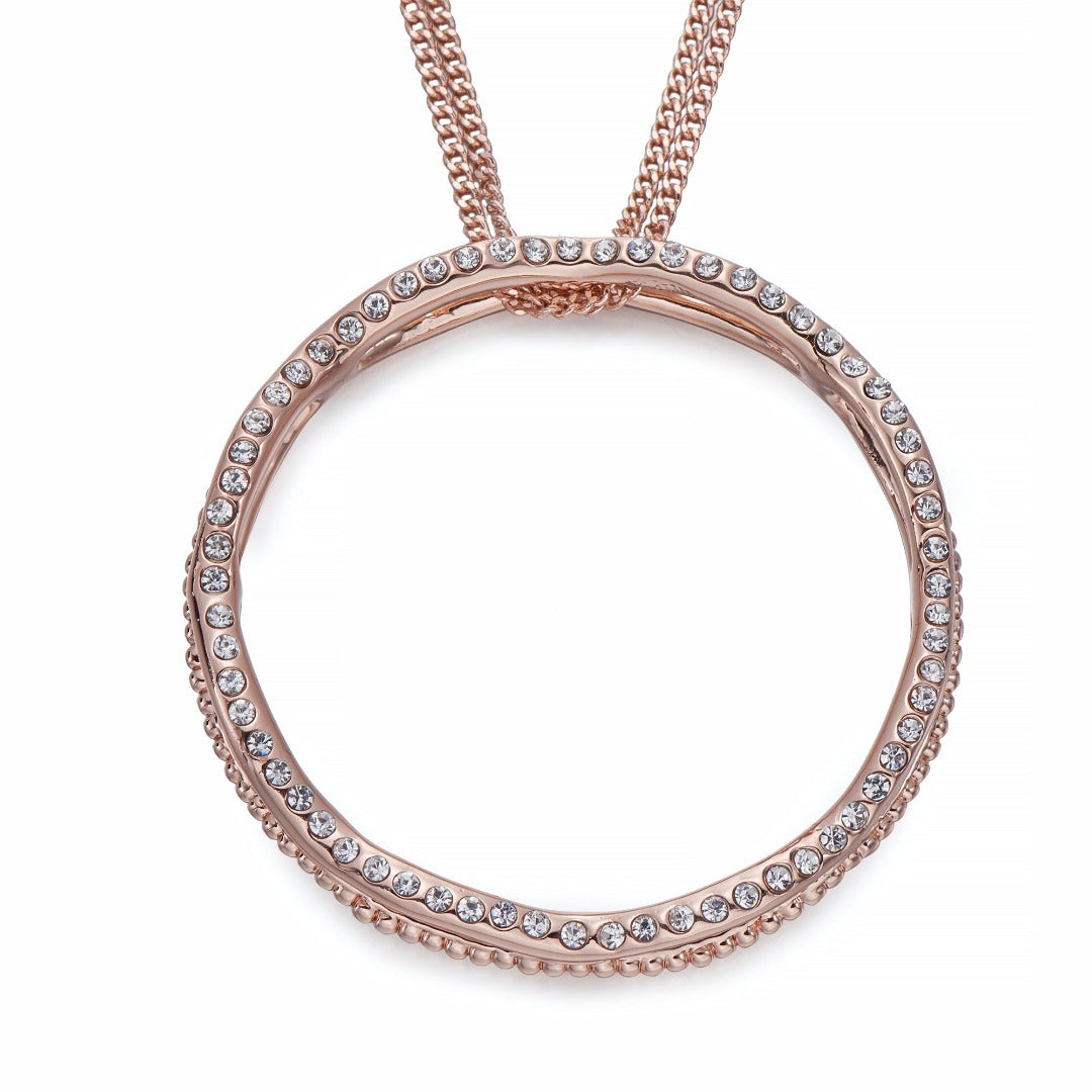 Crystals on Rose Gold Necklace | ${Vendor}