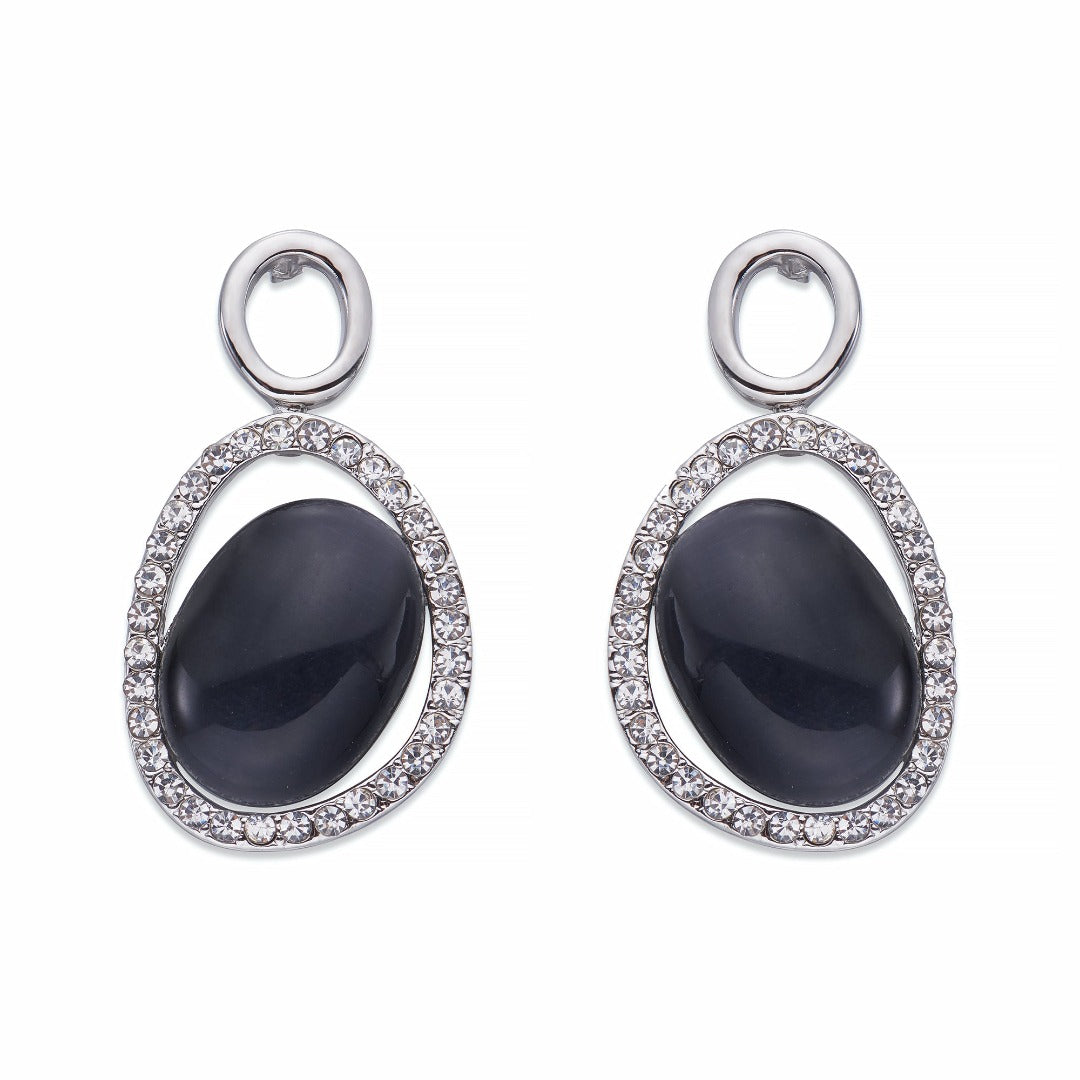 Grey Moonstone & Crystal Teardrop Earrings | ${Vendor}