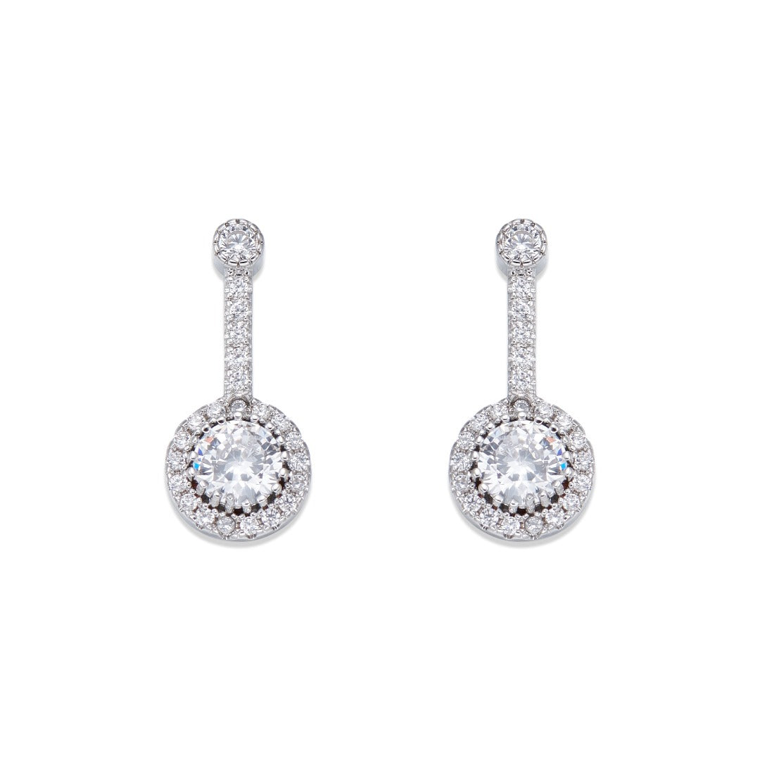 Silver & Crystal Drop Earrings | ${Vendor}