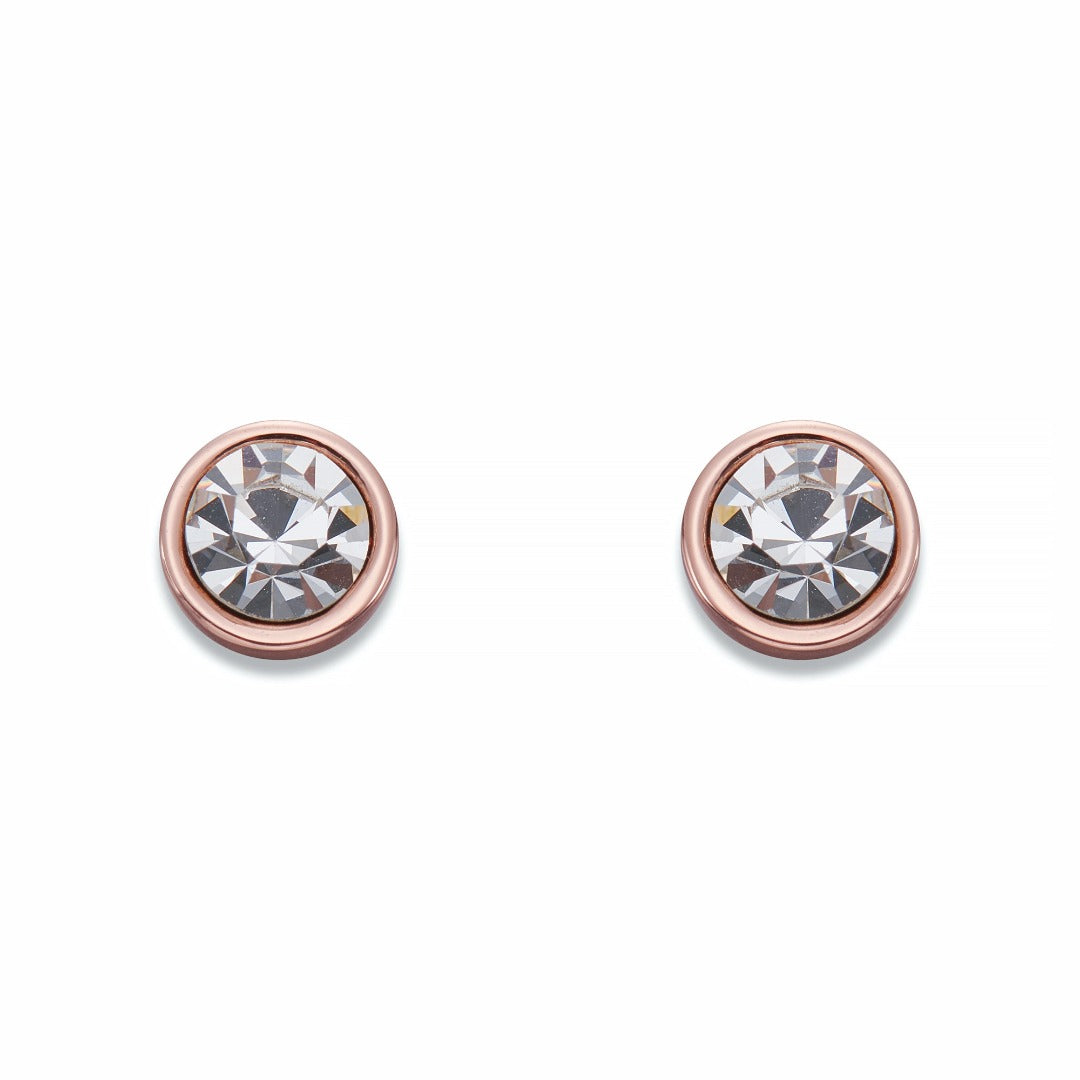 Crystal Stud Earrings on Rose Gold | ${Vendor}