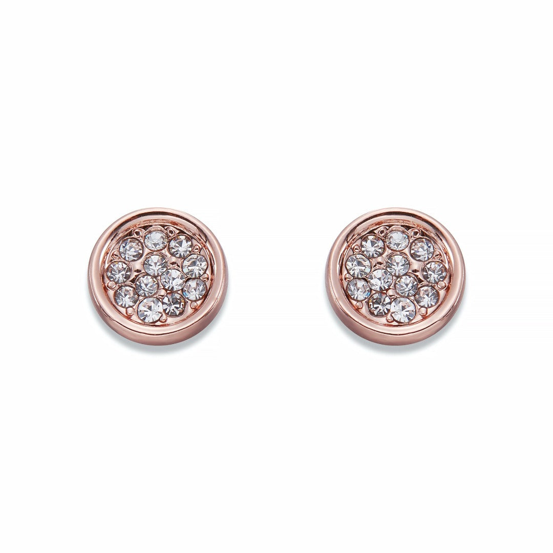 Crystals on Rose Gold Stud Earrings | ${Vendor}