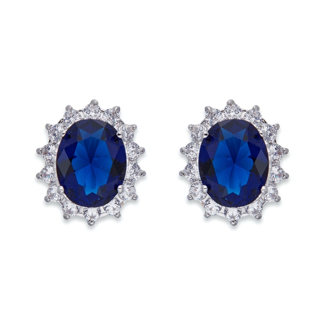 Crystal Sapphire Stud Earring | ${Vendor}