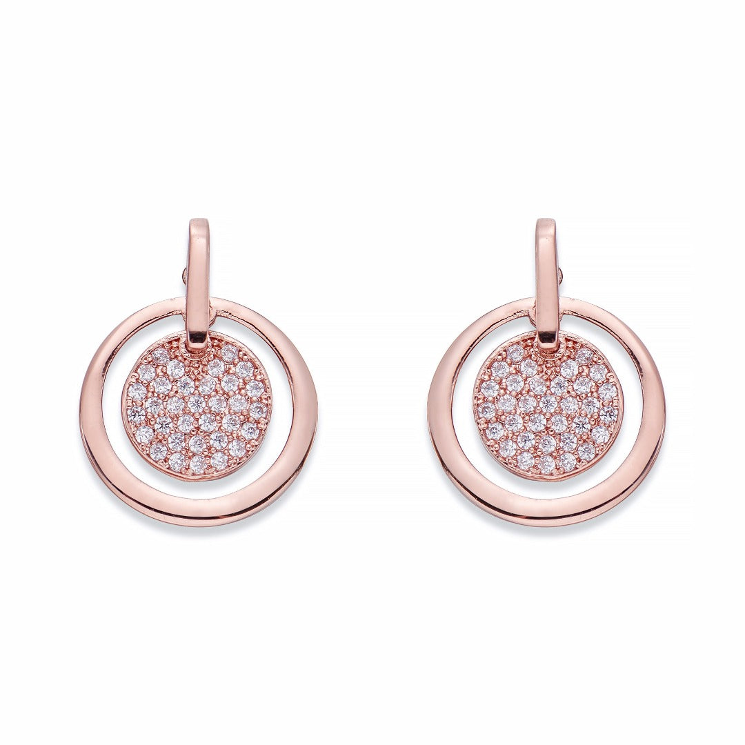 Crystals on Rose Gold Earrings | ${Vendor}