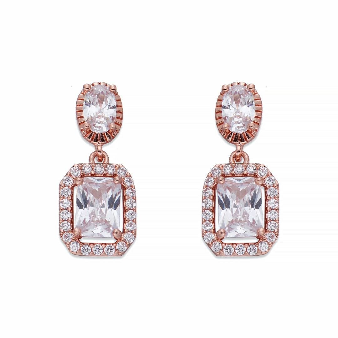 Rose gold drop hot sale earrings ireland