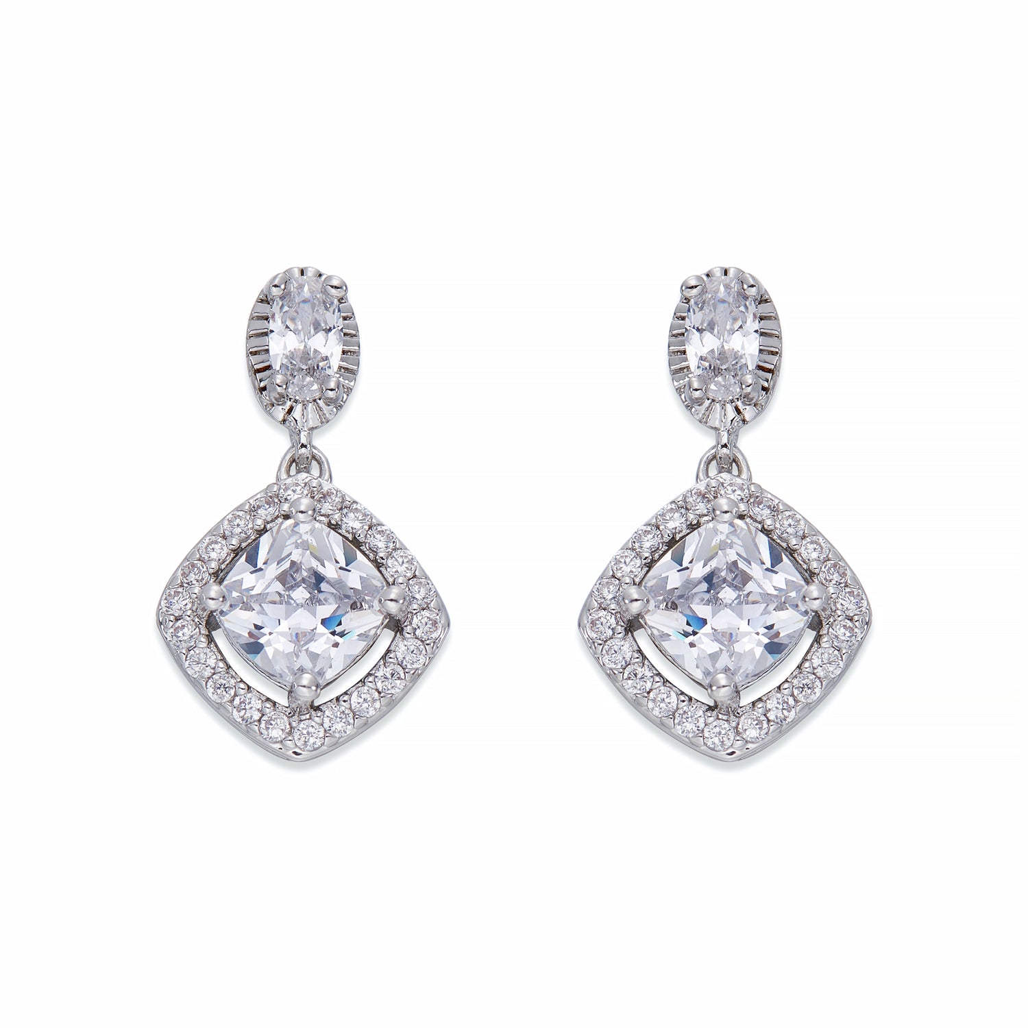 Crystals on Silver Teardrop Earrings | ${Vendor}