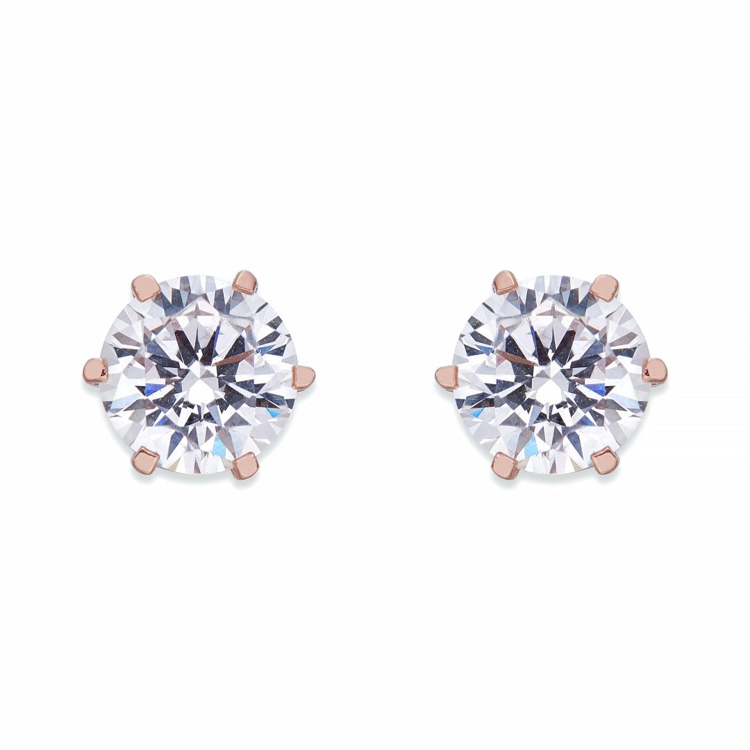 Crystal Stud Earrings On Rose Gold | ${Vendor}