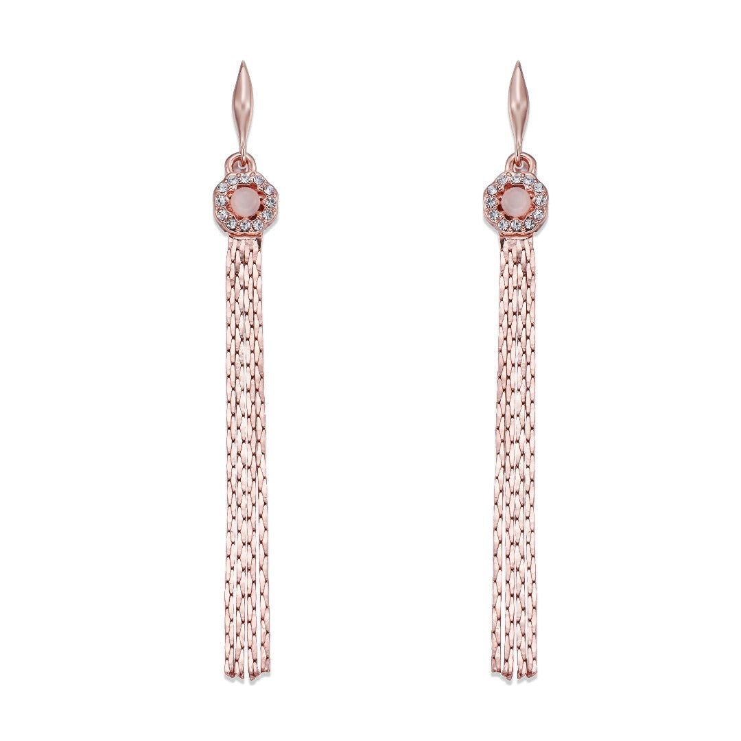 Rose Gold Chain Tassel Earrings | ${Vendor}