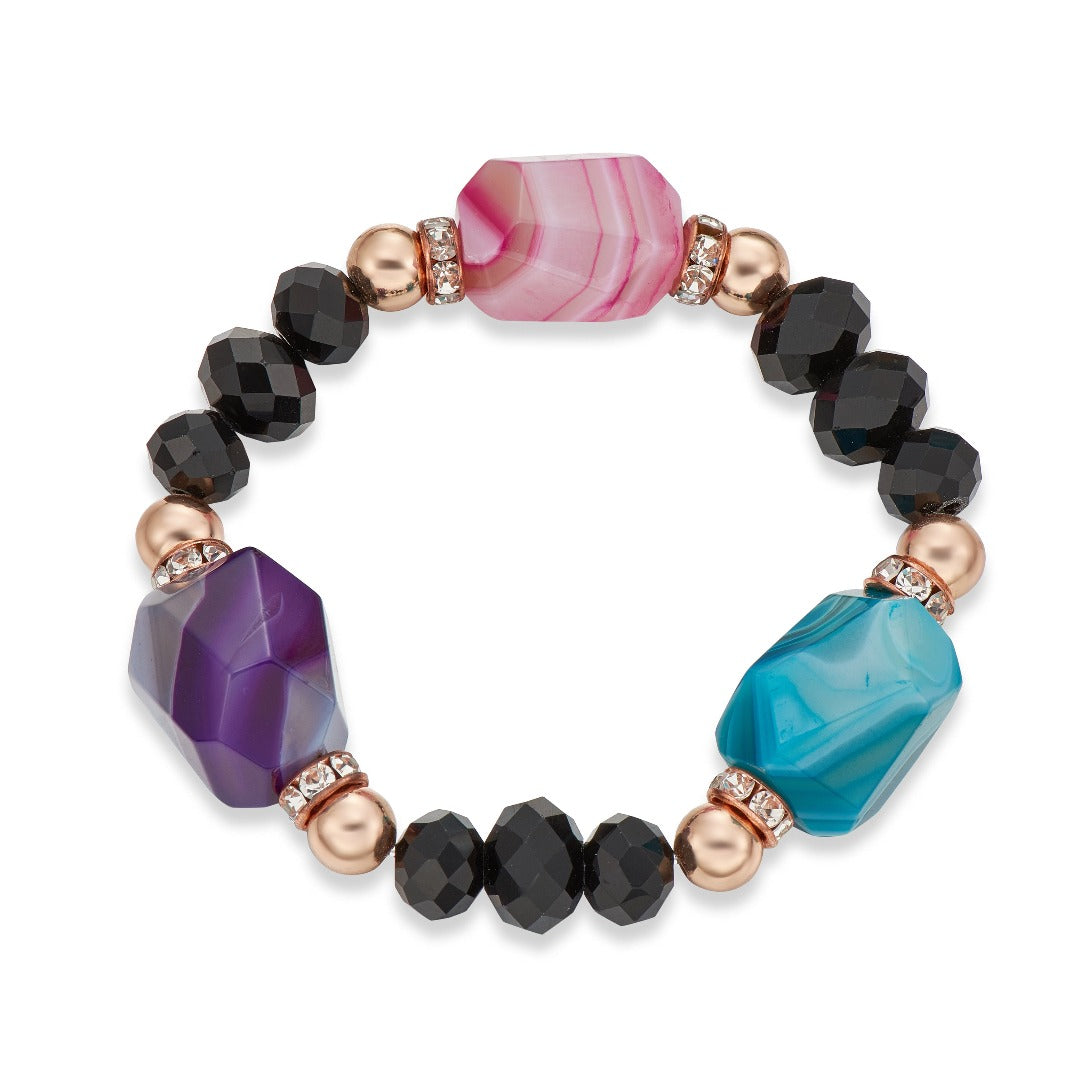 Multi Stone Bracelet On Rose Gold | ${Vendor}