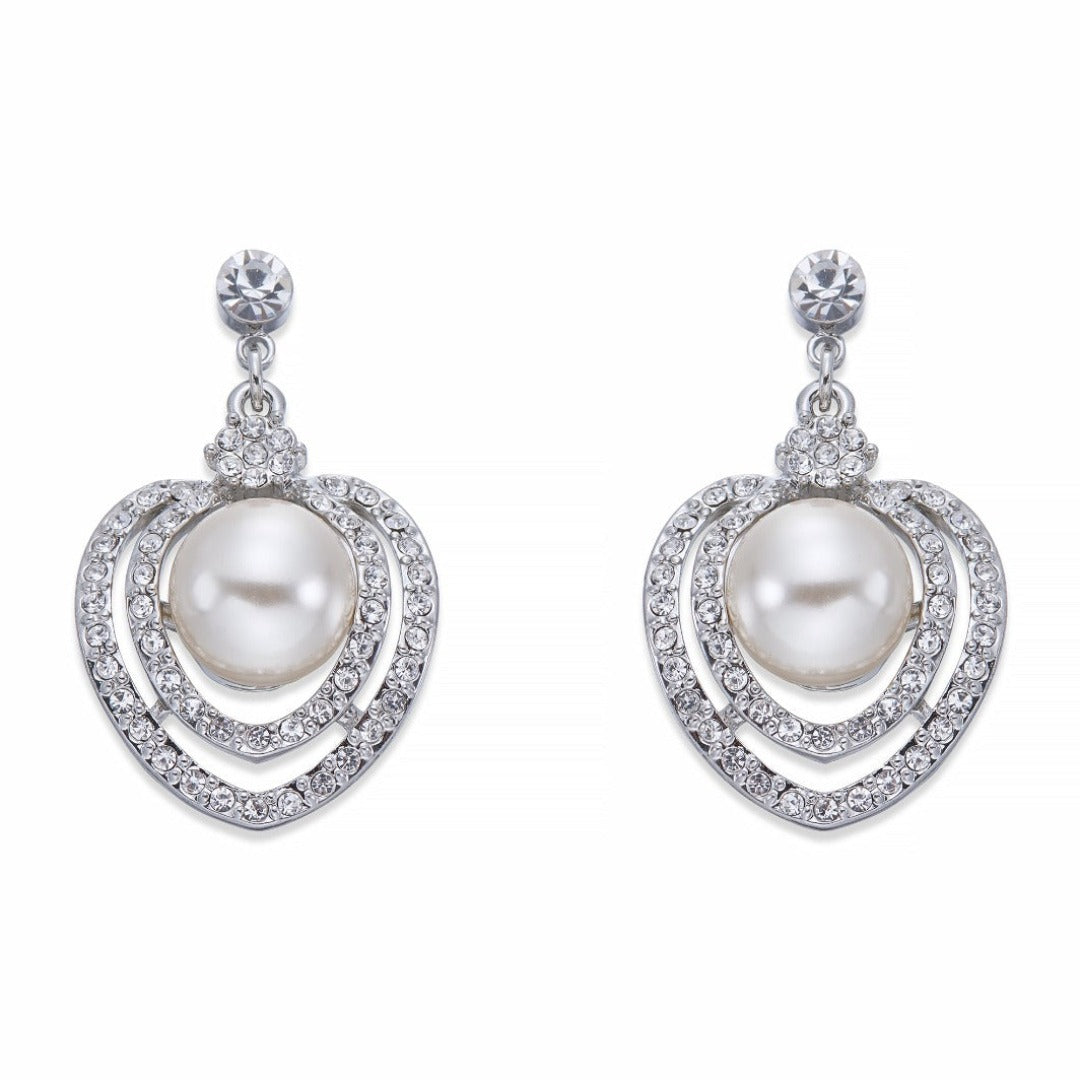 Crystals and Pearl Teardrop Earrings | ${Vendor}