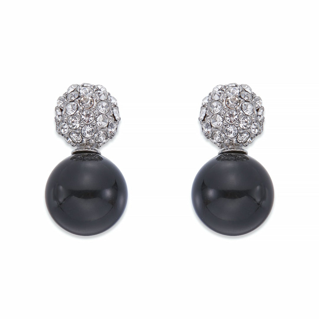 Black Pearl & Crystal Earrings | ${Vendor}