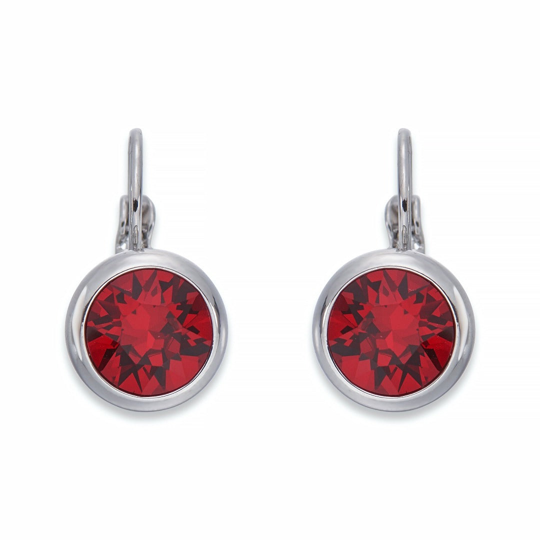 Red Crystals on Silver Earrings | ${Vendor}