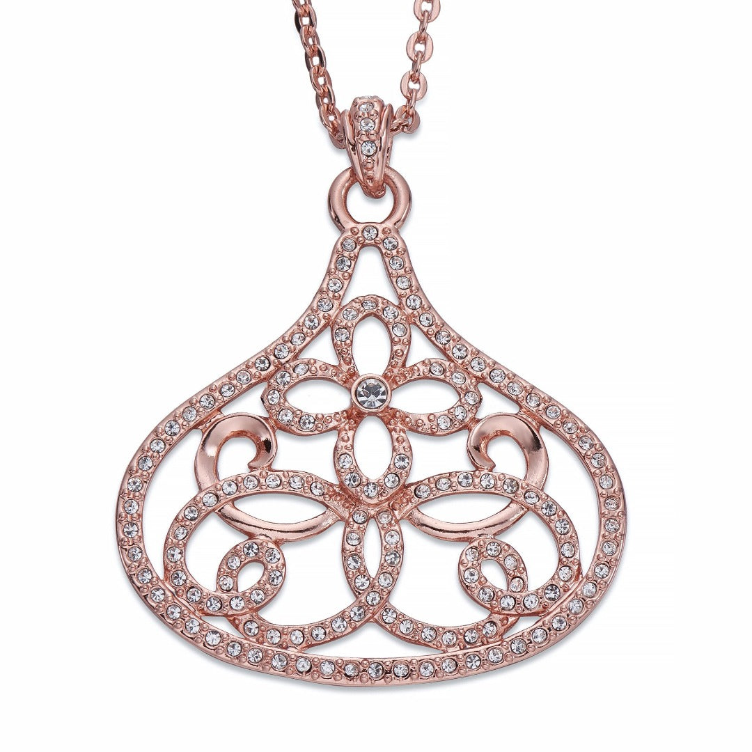Rose Gold & Crystal Pendant Necklace | ${Vendor}