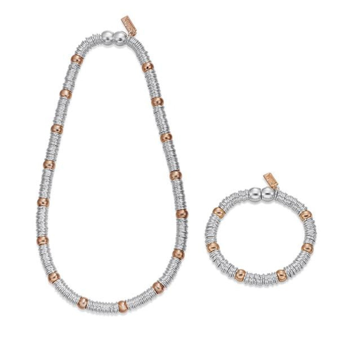 Magnetic Silver and Rose Gold Neclace & Bracelet Set | ${Vendor}