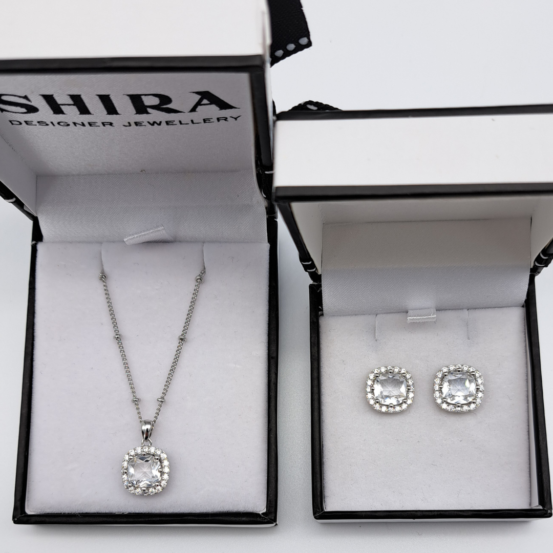 Crystal Necklace and Earrings Set | ${Vendor}