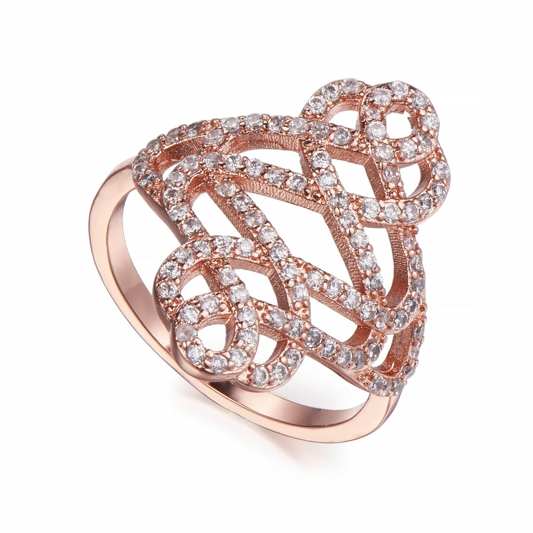 Rose Gold & Crystal Ring | ${Vendor}