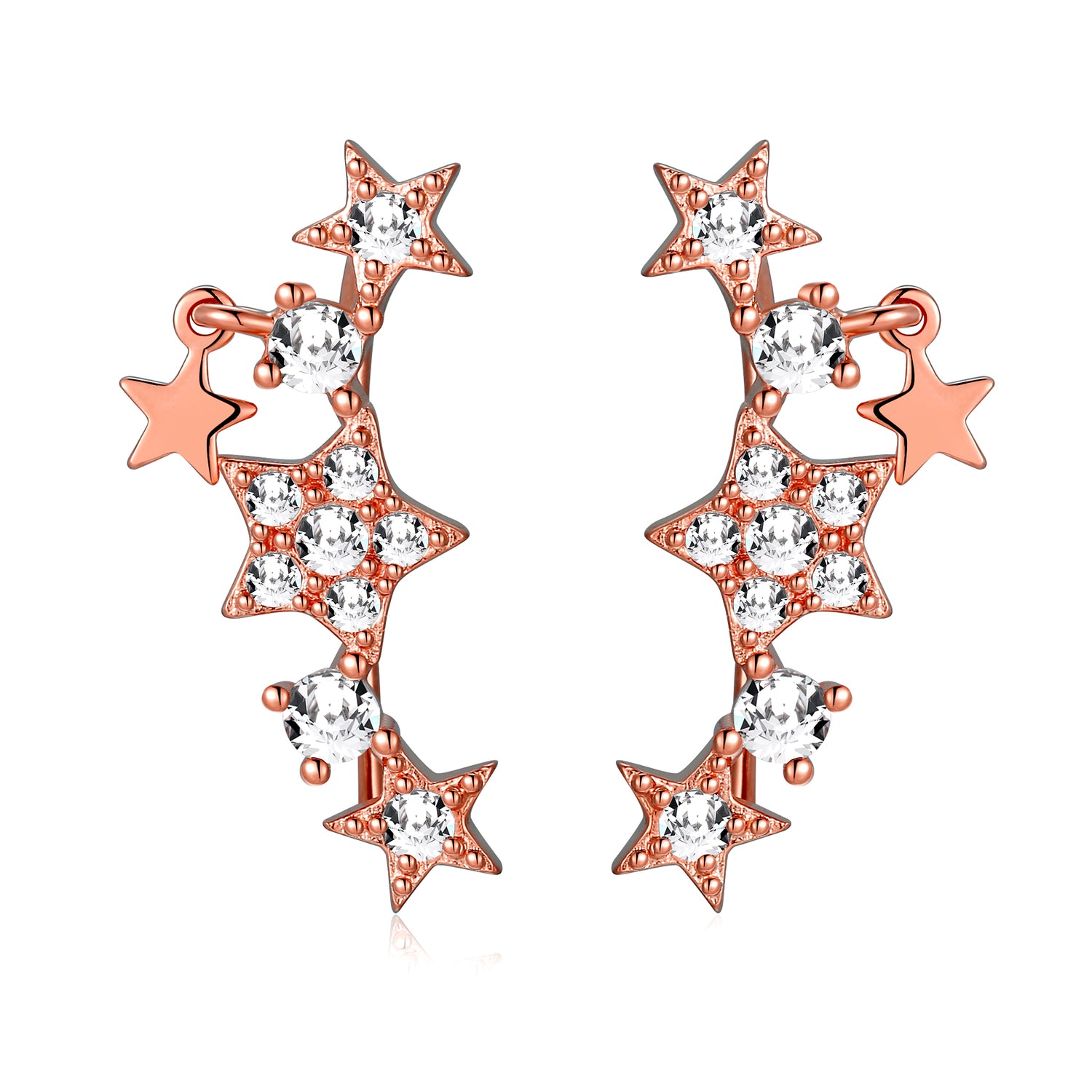 ROSE GOLD CRYSTAL CREEPER EARRING