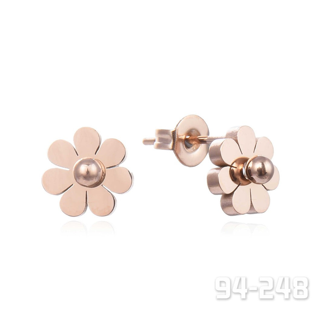 Rose Gold Flower Earrings