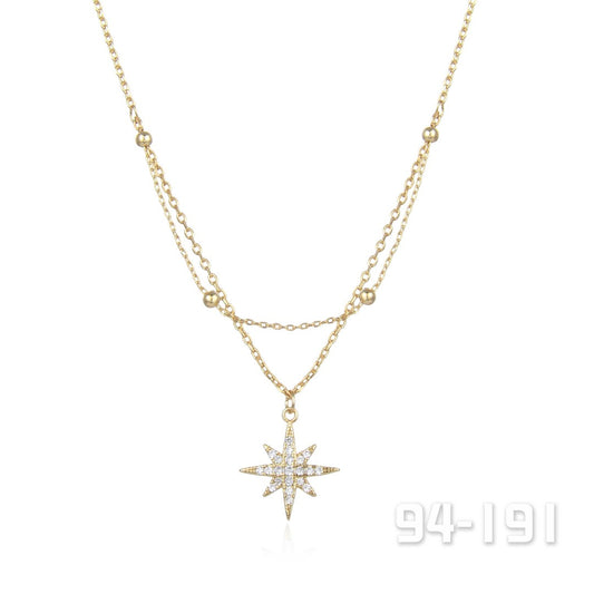 Crystal on Gold Starry Necklace | ${Vendor}