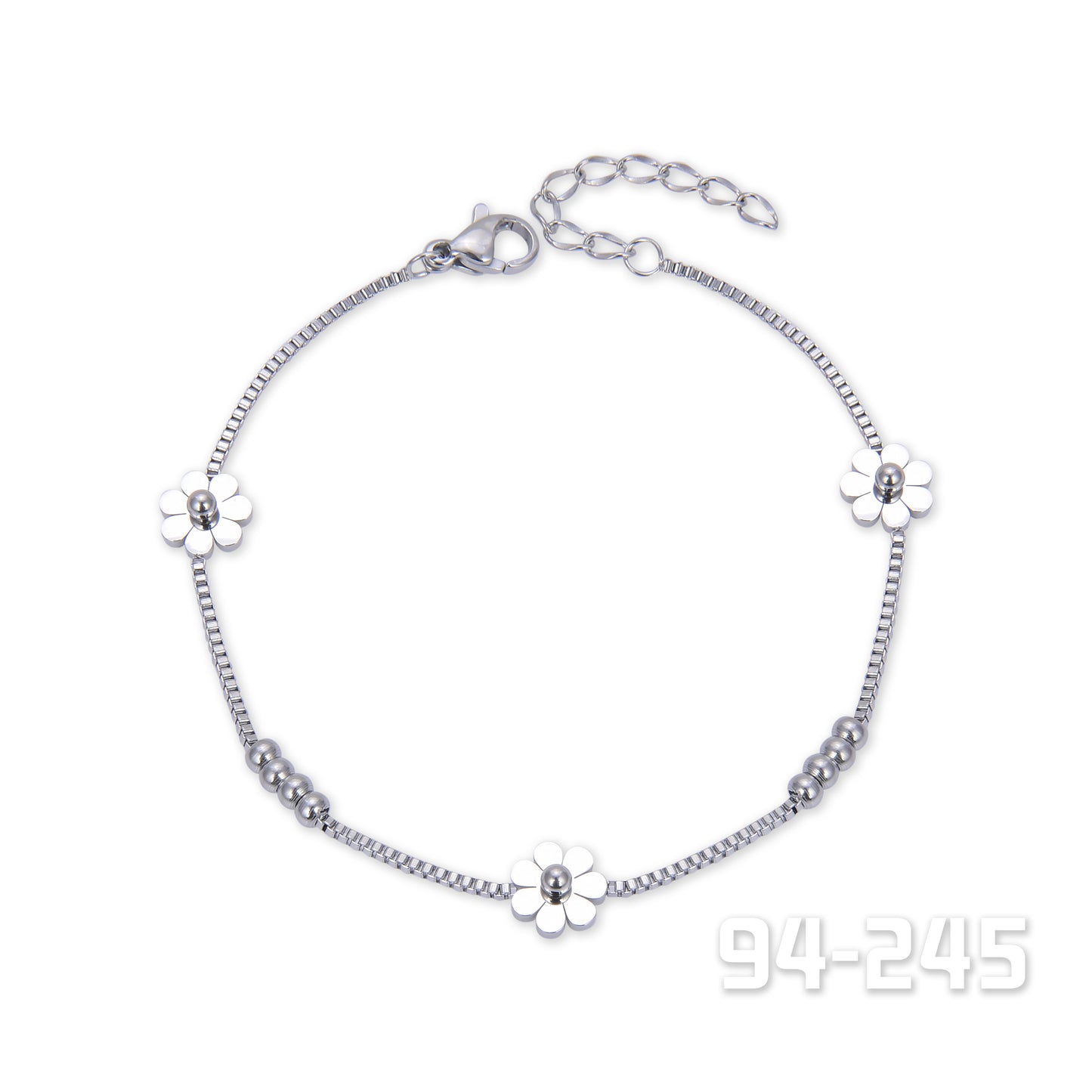 Rhodium Daisy Bracelet