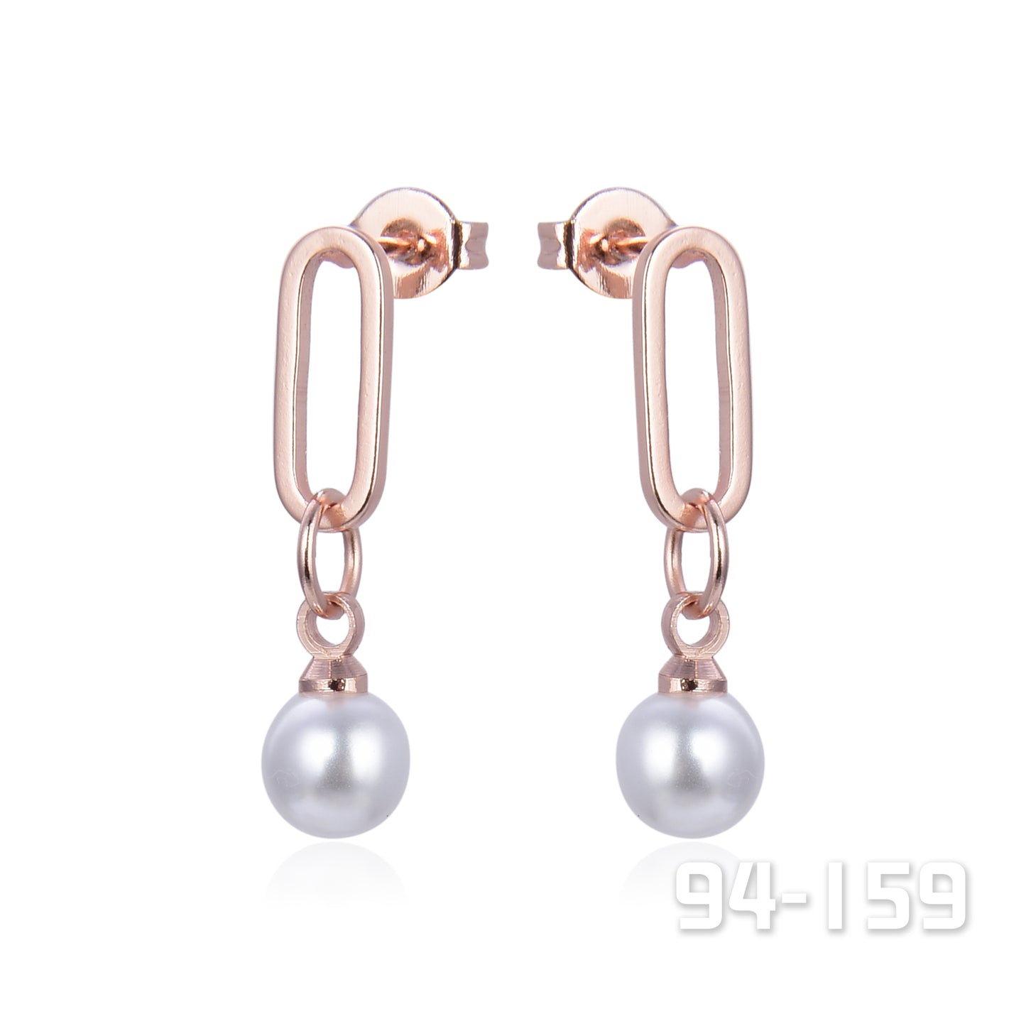 Rose Gold Pearl Drop Earrings