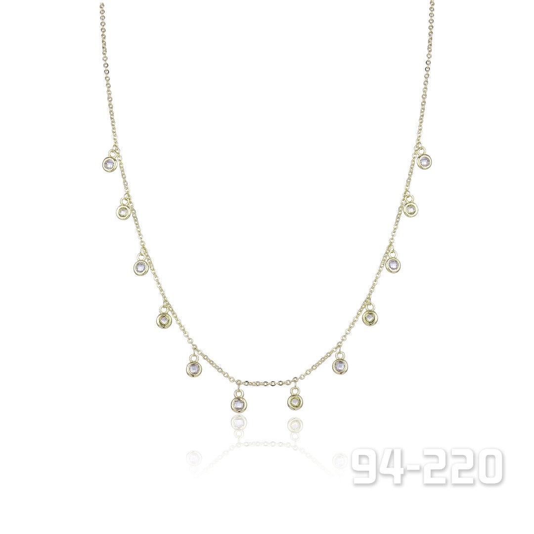 Gold Tone Necklace With Crystals | ${Vendor}