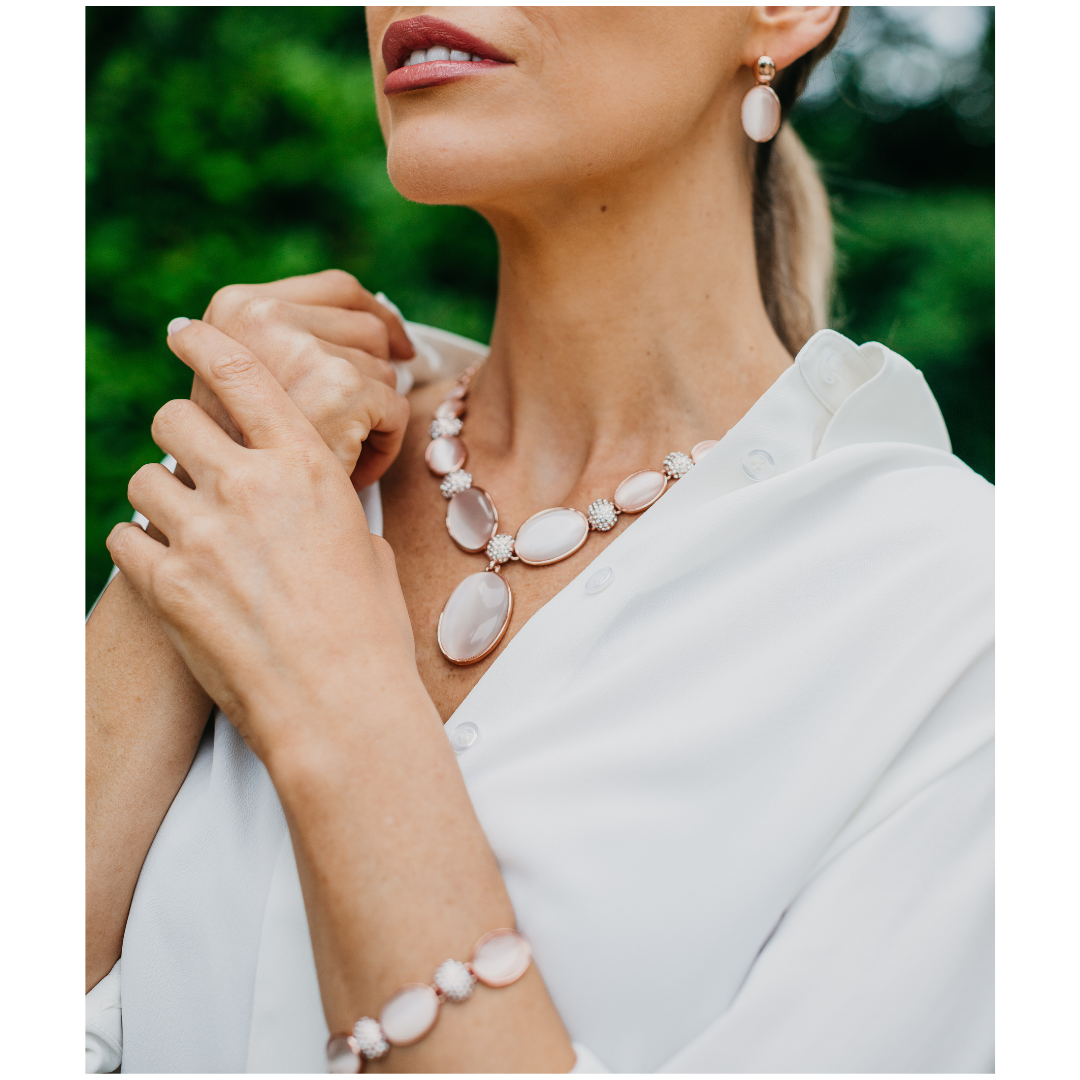 Mother of Pearl Necklace, Bracelet and Earring Set | ${Vendor}