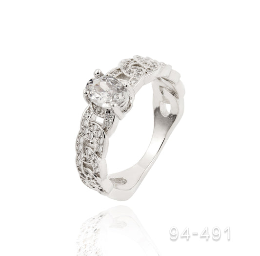 Silver Crystal Ring