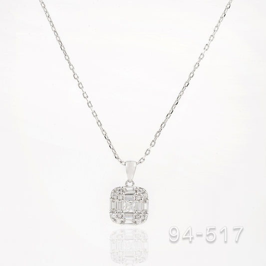 Silver Necklace with Crystal Pendant