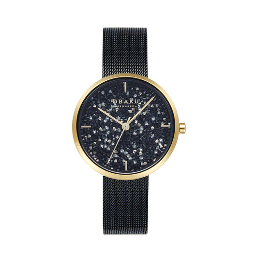 Obaku Glimmer- Medallion Stainless Steel Mesh Watch
