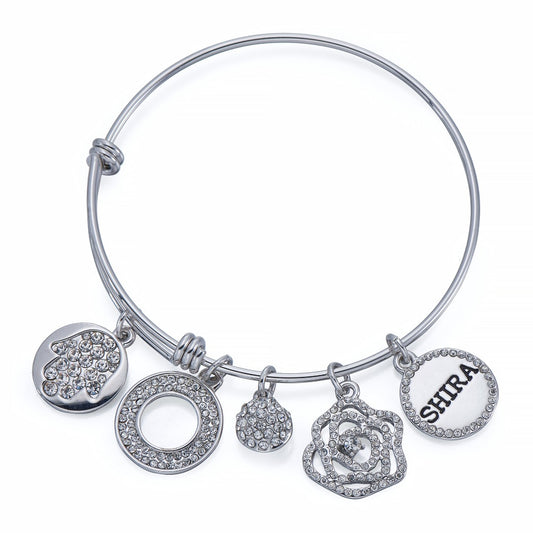 Fatima Head Charm Bangle in Silver | ${Vendor}