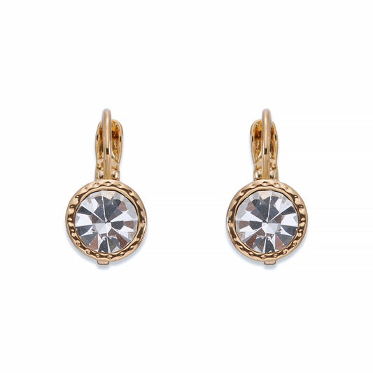 Crystal &amp; Gold Leverback Earrings | ${Vendor}