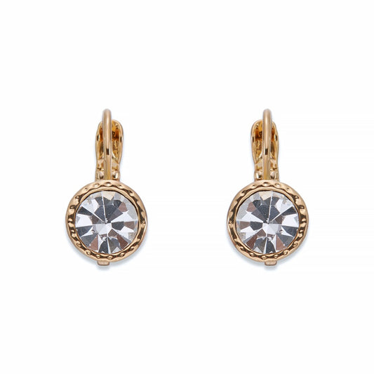 Crystal & Gold Leverback Earrings | ${Vendor}