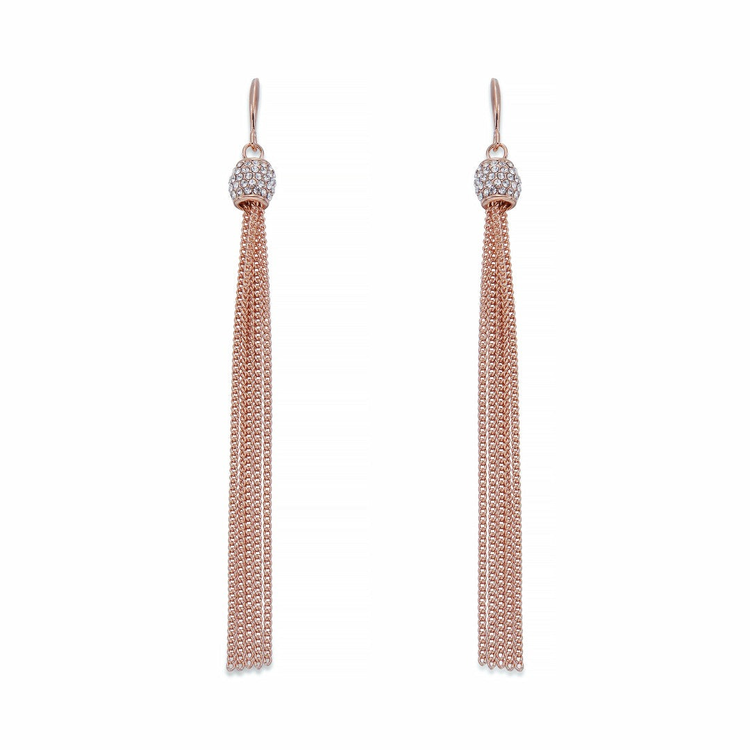 Rose Gold Chain Tassel Earrings | ${Vendor}