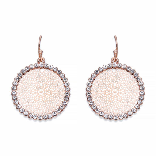 Crystal and Rose Gold Earrings | ${Vendor}