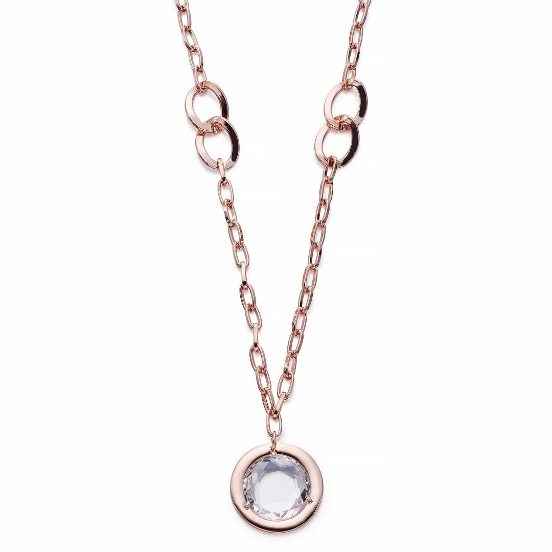Rose Gold Necklace With Crystal Inset | ${Vendor}