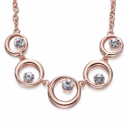 Crystals on Rose Gold Chain Necklace | ${Vendor}
