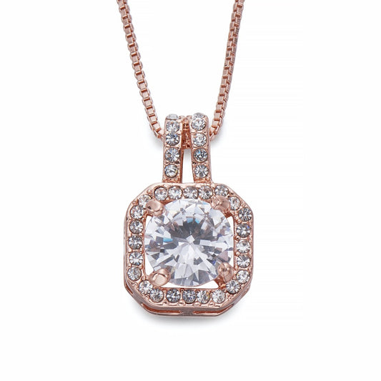 Crystals on Octagonal Pendant Necklace | ${Vendor}