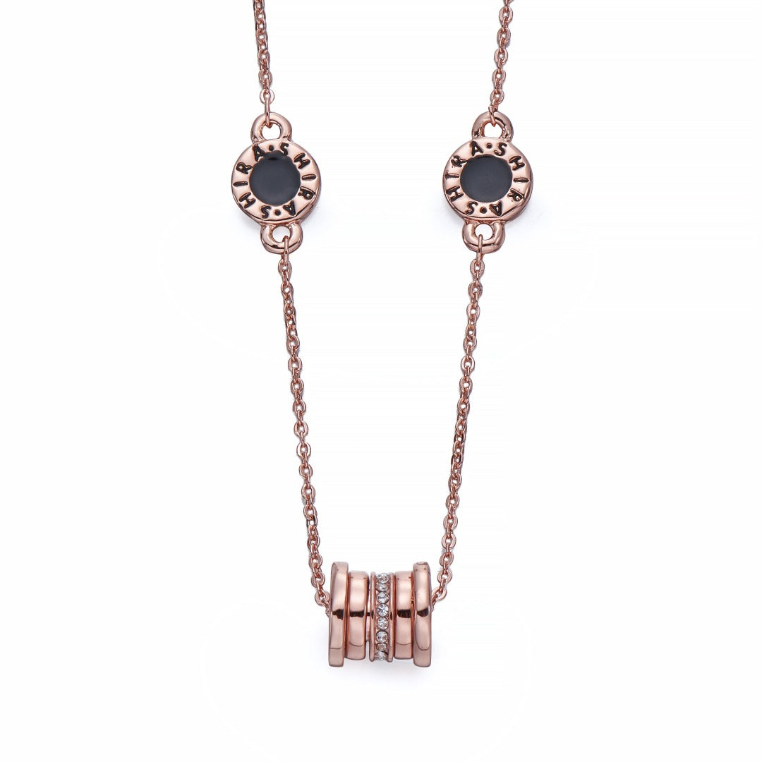Black and Rose Gold Necklace | ${Vendor}