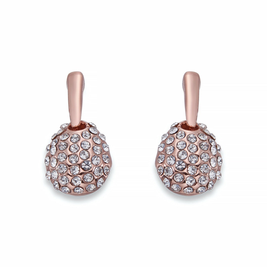 Crystal Encrusted Rose Gold Earrings | ${Vendor}