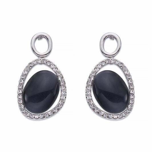 Grey Moonstone &amp; Crystal Teardrop Earrings | ${Vendor}