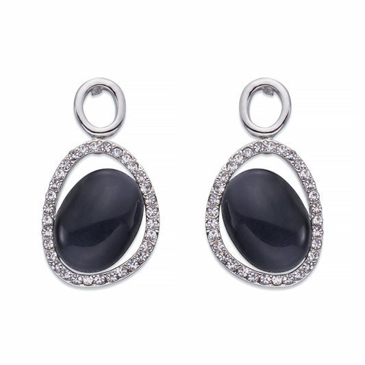 Grey Moonstone & Crystal Teardrop Earrings | ${Vendor}