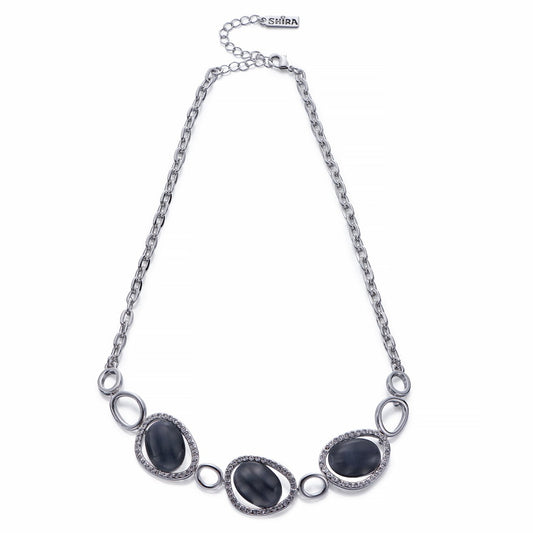 Grey Moonstones & Crystals Chain Necklace | ${Vendor}