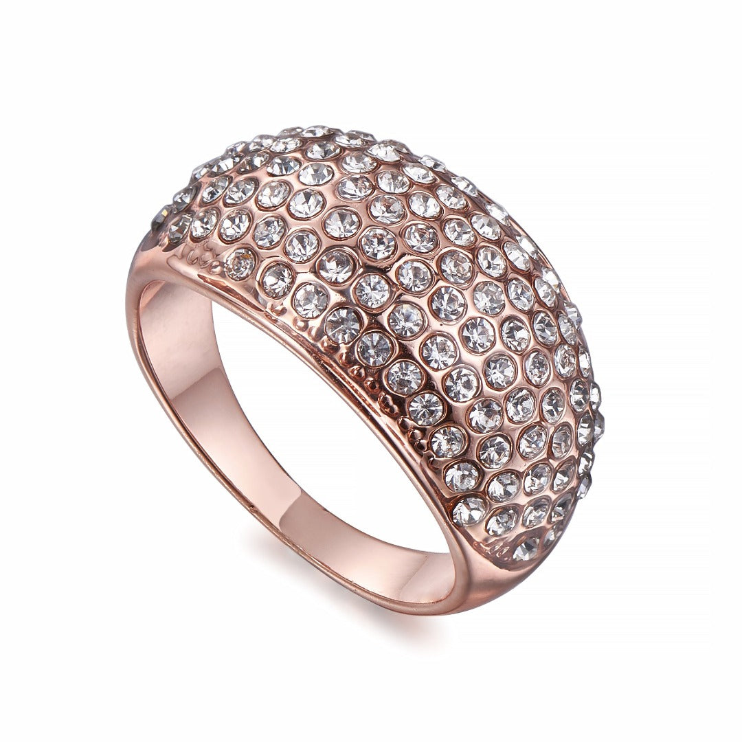 Crystal Encrusted Rose Gold Ring | ${Vendor}